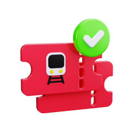 Bilhete de trem  3D Icon