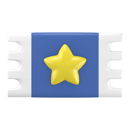 Bilhete estrela  3D Icon
