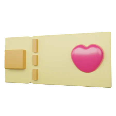 Bilhete de amor para lua de mel  3D Illustration