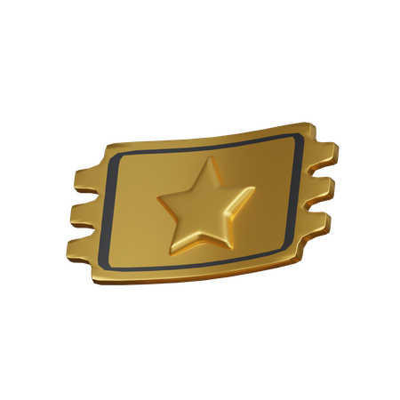 Bilhete de ouro  3D Icon