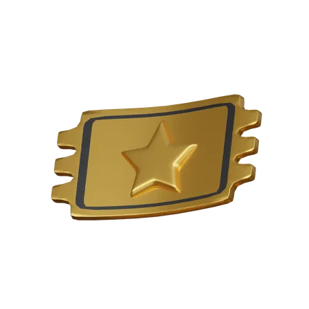 Bilhete de ouro  3D Icon