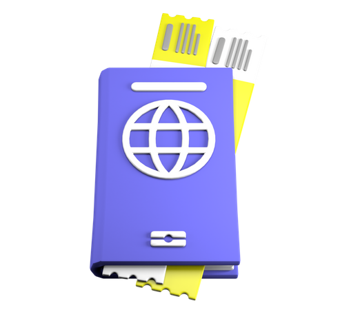 Bilhete de passaporte  3D Icon