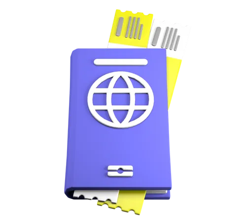 Bilhete de passaporte  3D Icon