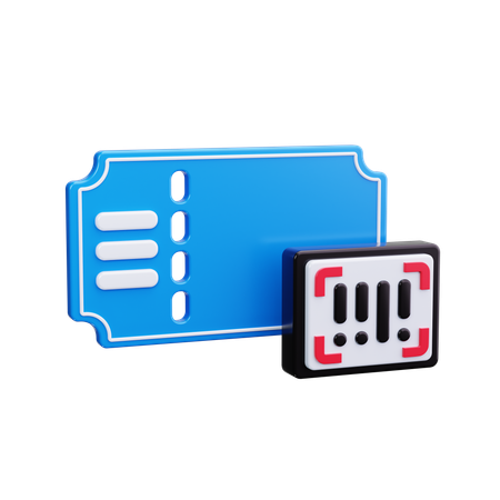 Digitalização de bilhetes  3D Icon