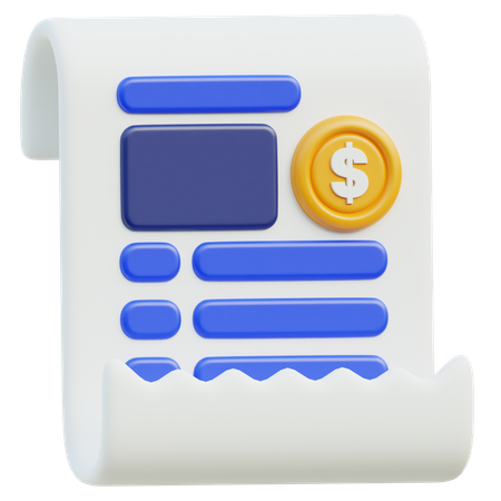 請求書  3D Icon