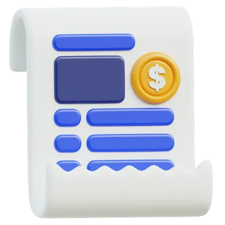 請求書  3D Icon