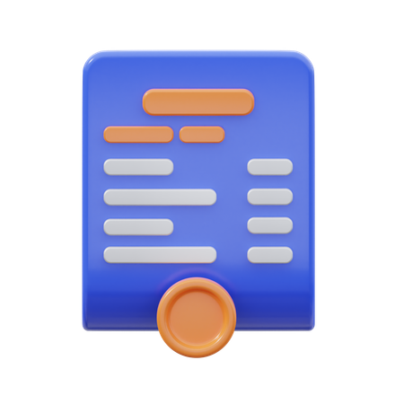 請求書  3D Icon