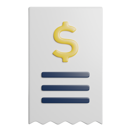 Bill  3D Icon