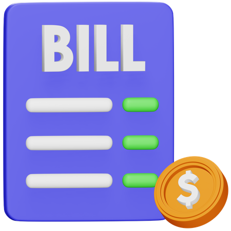 Bill  3D Icon