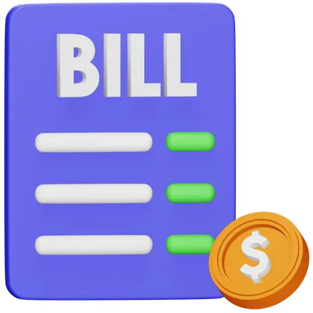 Bill  3D Icon