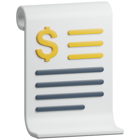 Bill  3D Icon