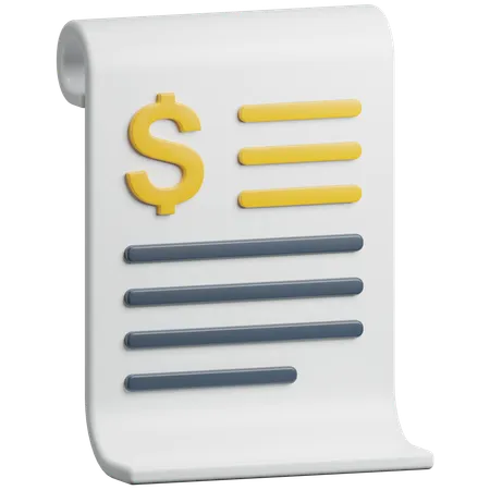 Bill  3D Icon