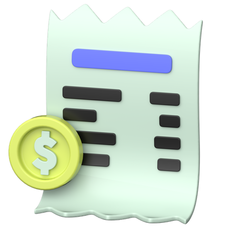 Bill  3D Icon