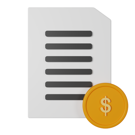 Bill  3D Icon