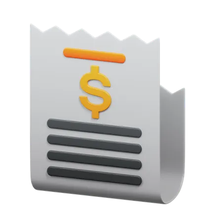 Bill  3D Icon