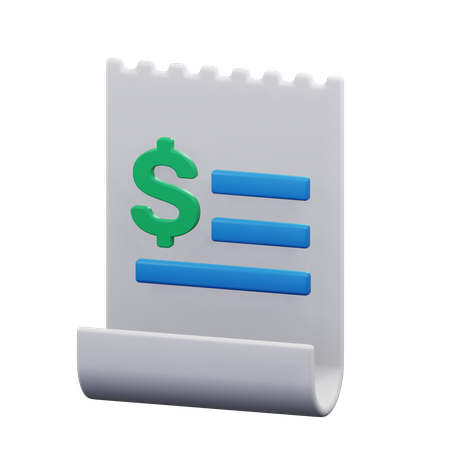 Bill  3D Icon