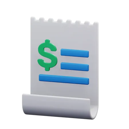 Bill  3D Icon