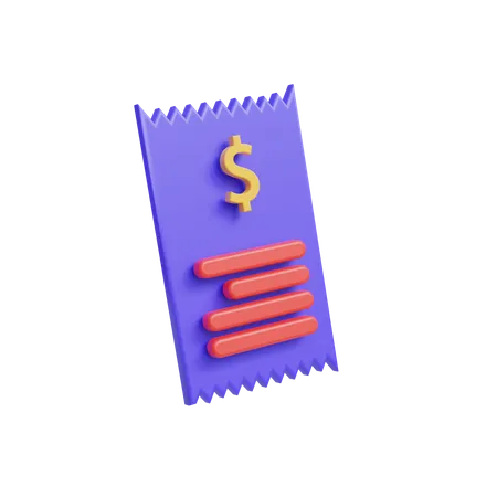 Bill  3D Icon