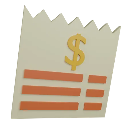 Bill  3D Icon