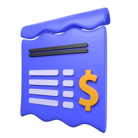 Bill  3D Icon