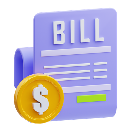 Bill  3D Icon