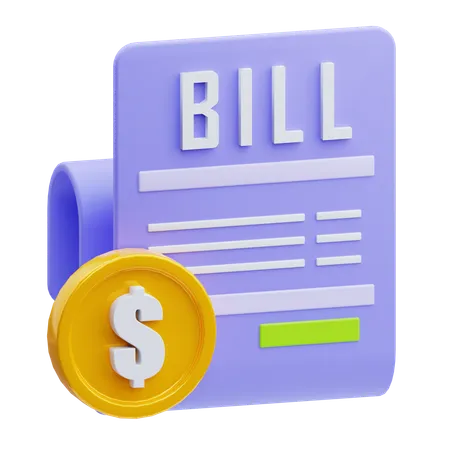 Bill  3D Icon