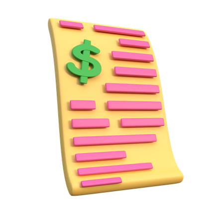 Bill  3D Icon