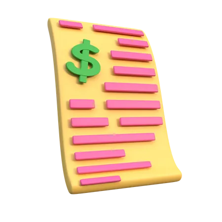 Bill  3D Icon