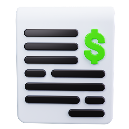 Bill  3D Icon