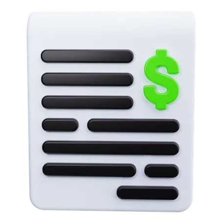 Bill  3D Icon