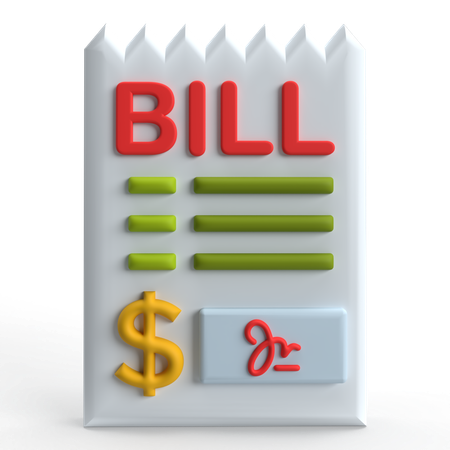 Bill  3D Icon