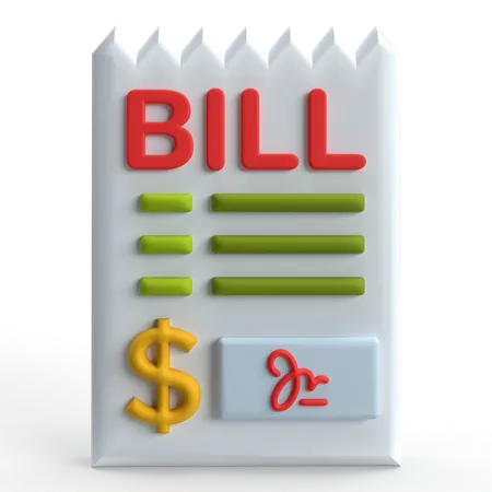 Bill  3D Icon