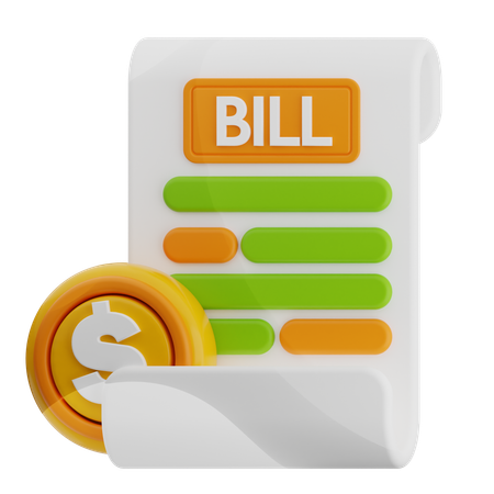 Bill  3D Icon