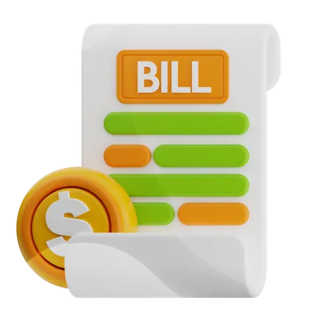 Bill  3D Icon