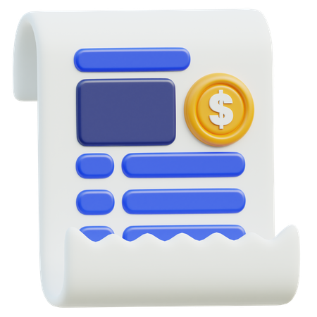 Bill  3D Icon