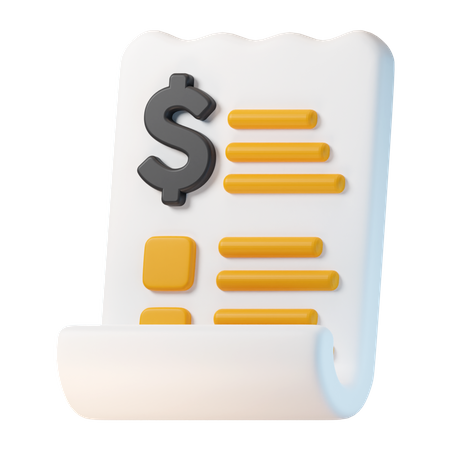 Bill  3D Icon