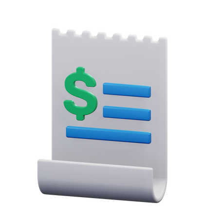 Bill  3D Icon
