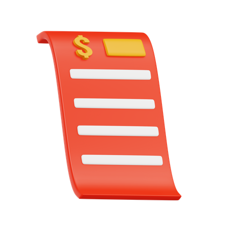 Bill  3D Icon