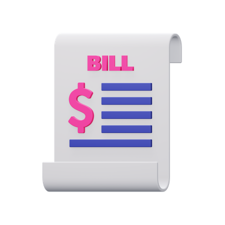 Bill  3D Illustration