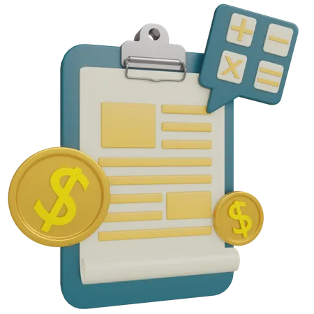 Bill Calculation  3D Icon