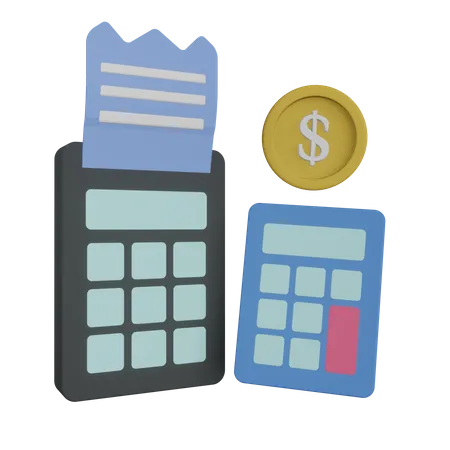 Bill calculation  3D Illustration