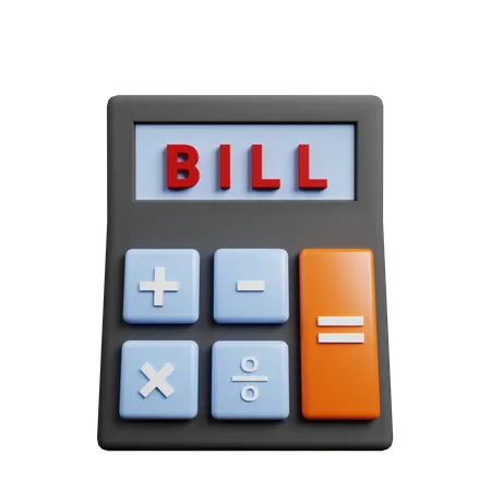 3 D Illustration Of Payment Concept Calculator Bill 3D Illustration