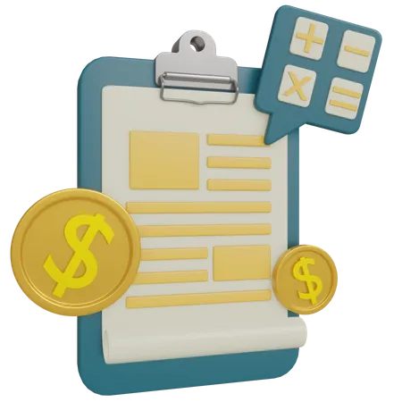Bill Payment Checking 3 D Objects With High Resolution 3D Icon