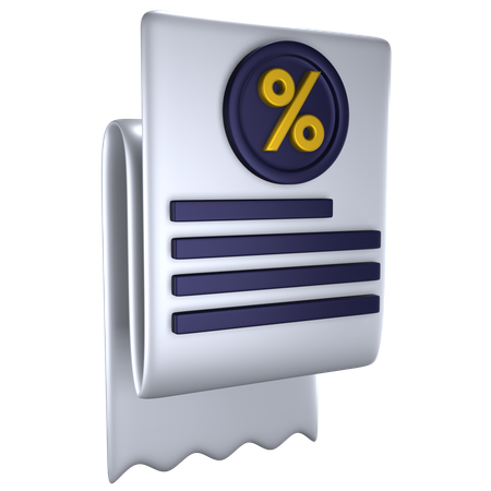 Bill Discount  3D Icon