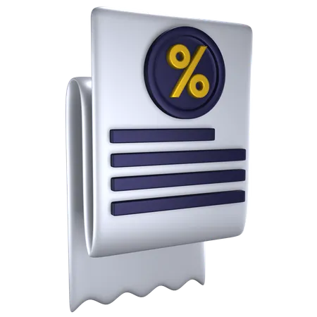 Bill Discount  3D Icon