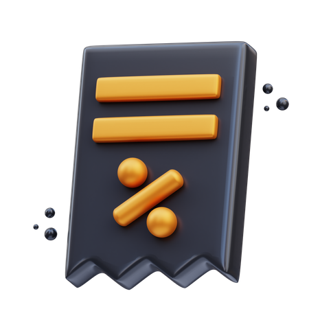 Bill Discount  3D Icon