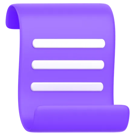 3 D Icon Of A Note Or Receipt 3D Icon