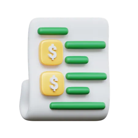 Bill Invoice  3D Icon