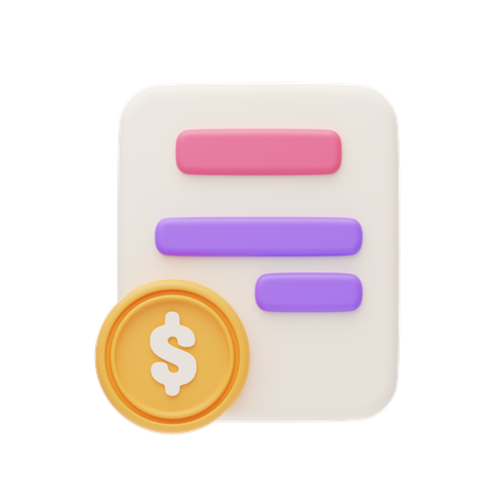 Bill Invoice  3D Icon