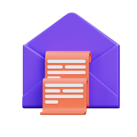 Bill Mail  3D Icon